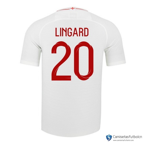 Camiseta Seleccion Inglaterra Primera equipo Lingard 2018 Blanco